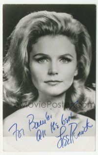 1a318 LEE REMICK signed 3.5x5.5 publicity photo '70s head & shoulders portrait of the pretty star!