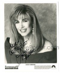 1a513 LEEZA GIBBONS signed TV 8x10 still '90 great head & shoulders portrait of the TV star!