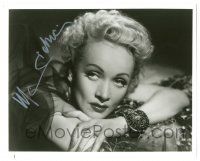 1a837 MARLENE DIETRICH signed 8.25x10 REPRO still '80s with chin on hand and cool bracelet!