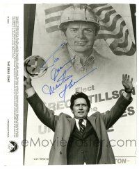1a539 MARTIN SHEEN signed 8x10 still '83 great scene running for office in The Dead Zone!