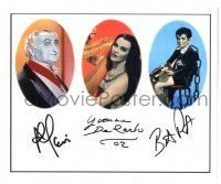 1a850 MUNSTERS signed color 8x10 REPRO still '00s by Al Lewis, Yvonne De Carlo AND Butch Patrick