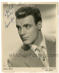 1a350 NORMAN BROOKS signed 8x10 music publicity still '50s cool portrait of the Canadian singer!