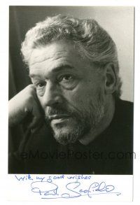 1a320 PAUL SCOFIELD signed 3.5x5.5 publicity photo '70s head & shoulders c/u of the English actor!