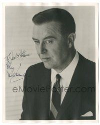 1a572 RAY MILLAND signed deluxe 8x10 still '60s great head & shoulders portrait wearing suit & tie!