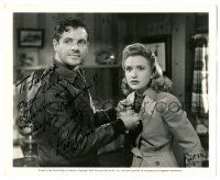 1a579 ROBERT CUMMINGS signed 8.25x10 still '42 with Priscilla Lane in Alfred Hitchcock's Saboteur!