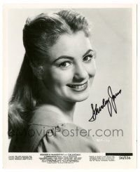 1a594 SHIRLEY JONES signed 8.25x10 still '56 pretty smiling head & shoulders portrait from Oklahoma!