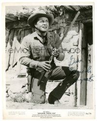 1a611 TONY MARTIN signed 8x10 still '56 close up with rifle from Quincannon, Frontier Scout!