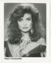 1a357 TRACY SCOGGINS signed 8x10 publicity still '90s head & shoulders portrait wearing cool outfit!