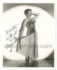 1a615 VIRGINIA MAYO signed 8.25x10 still '49 full-length in sexy sparkling dress by Bert Six!