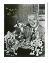 1a317 WALTER LANTZ signed 5x6.25 publicity photo '70s with his creations including Woody Woodpecker!