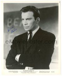 1a622 WILLIAM SHATNER signed 8x10.25 still '61 super young close up from The Explosive Generation!
