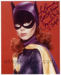 1a939 YVONNE CRAIG signed color 8x10 REPRO still '80s best close portrait in costume as Batgirl!
