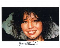 1a944 YVONNE ELLIMAN signed color 8x10 REPRO still '90s smiling with hands on head!