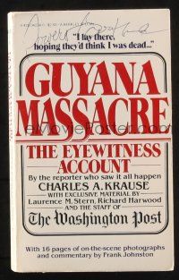 1a182 GUYANA MASSACRE signed softcover book '78 by BOTH Powers Boothe AND author Charles A. Krause!