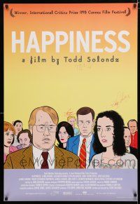 1a221 HAPPINESS signed 1sh '98 by Todd Solondz, Jane Adams, Dylan Baker AND Louise Lasser!