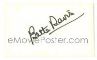 1a251 BETTE DAVIS signed 3x5 index card '80s it can be matted & framed with a still!