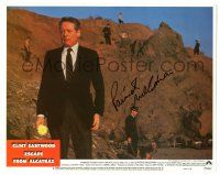 1a030 ESCAPE FROM ALCATRAZ signed LC #8 '79 by Patrick McGoohan, who's hunting for Clint Eastwood!