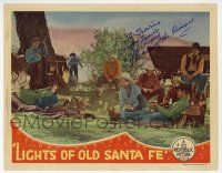 1a052 LIGHTS OF OLD SANTA FE signed LC '44 by Roy Rogers, he's w/ Sons of the Pioneers by campfire!