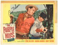 1a066 PURPLE HILLS signed LC #6 '61 by Gene Nelson, who's in death struggle with a bad man!