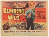1a067 RUNNING WILD signed TC '55 by Mamie Van Doren, who's sexy, tough & tempted by easy money!