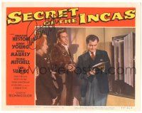 1a069 SECRET OF THE INCAS signed LC #4 '54 by Charlton Heston, who's standing by Robert Young!