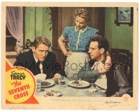1a071 SEVENTH CROSS signed LC #2 '44 by Fred Zinnemann, c/u of Spencer Tracy at dinner table!