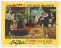 1a073 SOME LIKE IT HOT signed LC #2 '59 by Tony Curtis, who's in drag running from bad guys!
