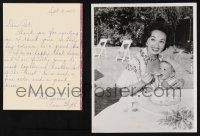 1a238 ANN BLYTH signed letter '47 thanking a fan & she sent a photo of herself feeding her toddler!