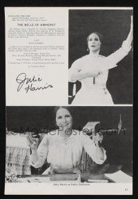 1a275 JULIE HARRIS signed book page '76 she was Emily Dickinson on stage in The Belle of Amherst!
