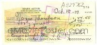 1a283 MARY ASTOR signed canceled check '79 can be matted and framed with a still or repro!