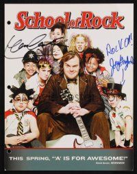 1a134 SCHOOL OF ROCK signed trade ad '03 by BOTH Joey Gaydos Jr. AND Kevin Clark, cast portrait!