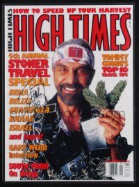 1a142 TOMMY CHONG signed laminated magazine cover '98 High Times 5th Annual Stoner Travel Special!