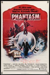 1a019 PHANTASM signed 1sh '79 by Angus Scrimm, if this one doesn't scare you, you're already dead!