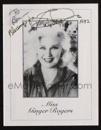 1a126 GINGER ROGERS signed souvenir program book '92 being honored at the Palm Springs Follies!