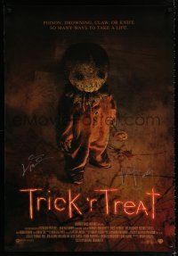 1a235 TRICK 'R TREAT signed 1sh '07 by BOTH director Michael Dougherty AND Dylan Baker, creepy art!