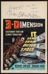1a008 IT CAME FROM OUTER SPACE signed WC '53 by Ray Bradbury, Kathleen Hughes, Gertz AND Stein, 3-D