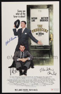 1a010 PRODUCERS signed stage play WC '01 by Mel Brooks, Matthew Broderick AND Nathan Lane!