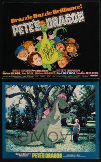 1a064 PETE'S DRAGON 9 LCs '77 title card signed by Helen Reddy, Disney cartoon/live action scenes!