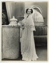 1b171 LORETTA YOUNG deluxe 11x14 still '37 smiling in beautiful lace dress from Cafe Metropole!