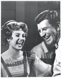 1b188 MUSIC MAN deluxe 10.5x13.5 still '62 Shirley Jones & Robert Preston both laughing happily!