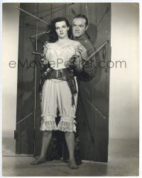 1b202 PALEFACE deluxe 11x14 still '48 wacky portrait of Bob Hope & sexy Jane Russell with pistols!