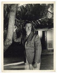 1b264 WILLIAM POWELL deluxe 10x13 still '30s c/u outdoors posing by tree by Clarence Sinclair Bull!