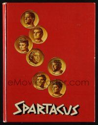 1b385 SPARTACUS hardcover souvenir program book '61 Stanley Kubrick, art of top cast on gold coins!