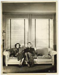 1b151 JOAN CRAWFORD/FRANCHOT TONE deluxe 10x13 still '36 famous Hollywood husband & wife at home!