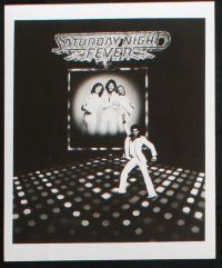 1b948 SATURDAY NIGHT FEVER soundtrack presskit w/ 3 stills '77 dancer John Travolta & Bee Gees!