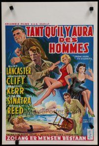 1c124 FROM HERE TO ETERNITY Belgian '53 art of Lancaster, Kerr, Sinatra, Donna Reed, Clift!