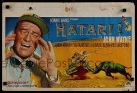 1c130 HATARI Belgian '62 Howard Hawks, great art of John Wayne in Africa!