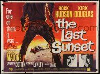 1c307 LAST SUNSET British quad '61 Rock Hudson, Kirk Douglas, Robert Aldrich, cool different art!