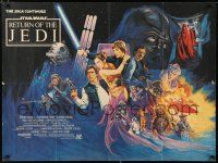 1c325 RETURN OF THE JEDI British quad '83 George Lucas classic, completely different art by Kirby!