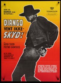1c776 DON'T WAIT DJANGO SHOOT Danish '69 action image of Ivan Rassimov in the title role, western!